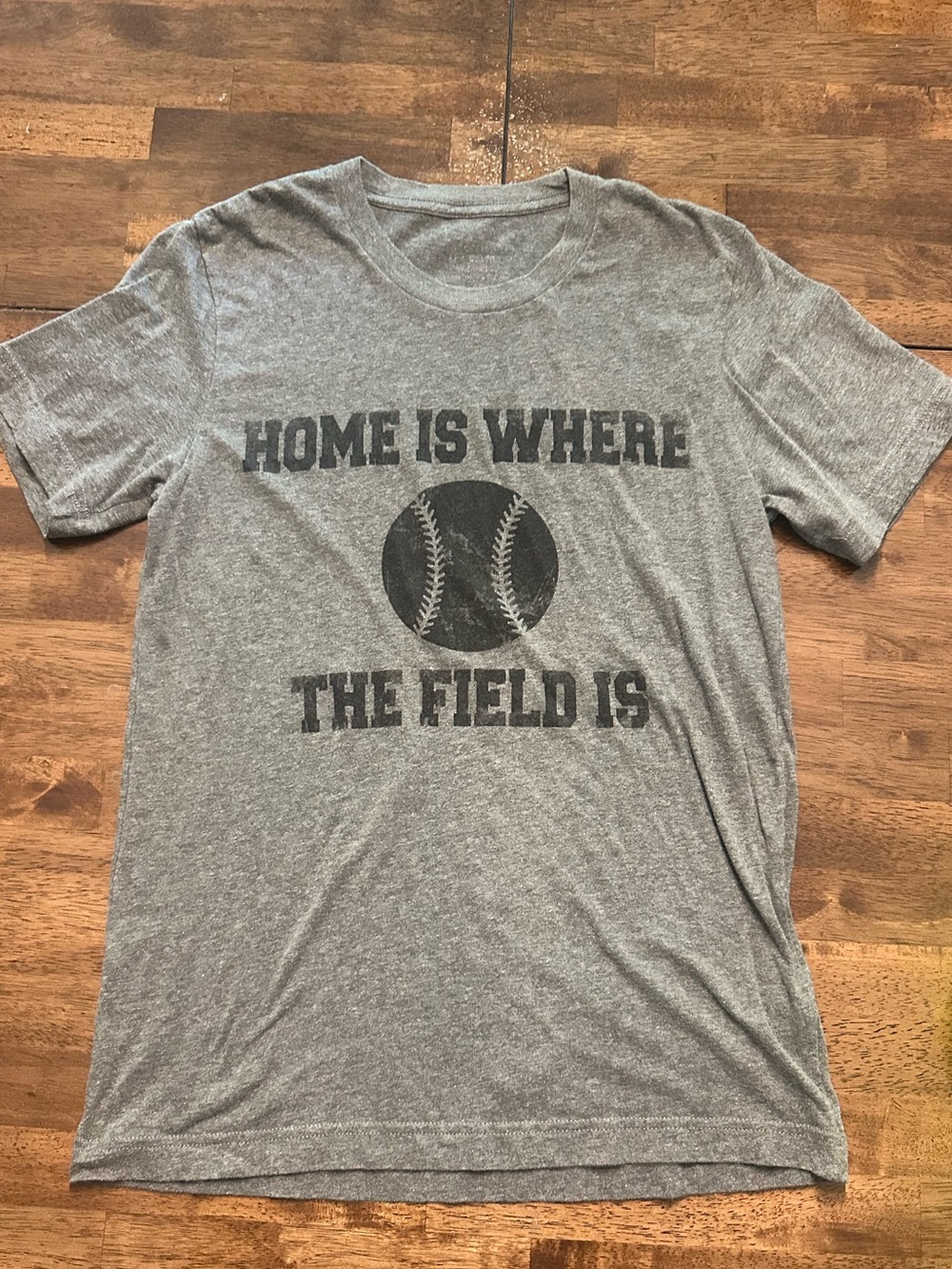 Gray 'Home Is Where The Field Is' Baseball Graphic Tee